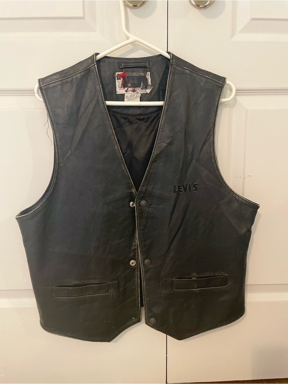 Rare black leather vintage Levi’s vest!